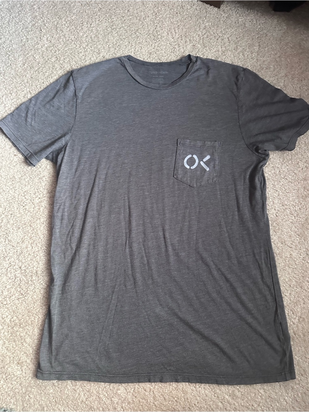 Outerknown Men's Surf Brand Charcoal Pocket Tee with Subtle Logo